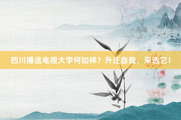 四川播送电视大学何如样？升迁自我，采选它！