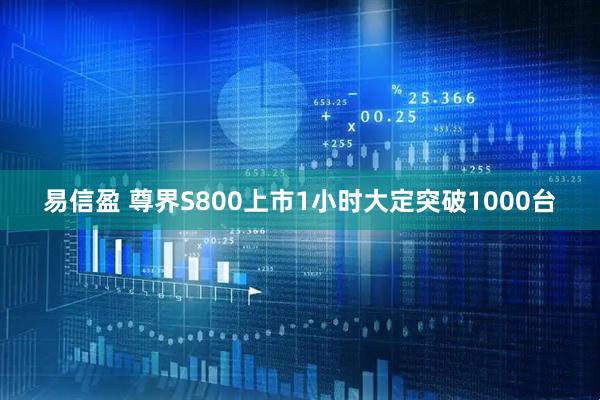 易信盈 尊界S800上市1小时大定突破1000台